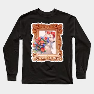 Lone Wolf With Flowers Long Sleeve T-Shirt
